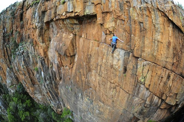 Rock climbing in South Africa.